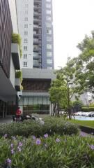 Exterior view of modern building with greenery