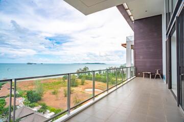 Spacious balcony with ocean view