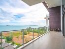 Spacious balcony with ocean view