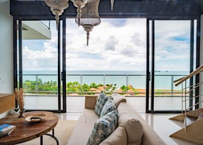 Spacious living room with ocean view
