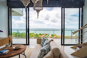 Spacious living room with ocean view