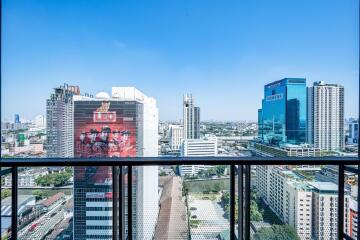 view of cityscape from balcony