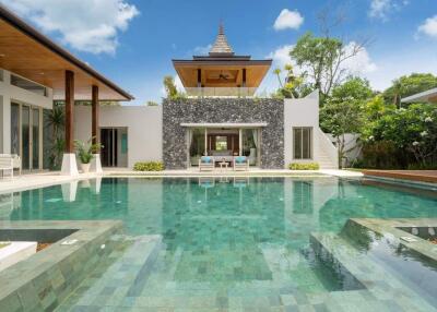Luxurious villa with swimming pool and modern architecture