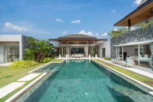 Luxury villa with pool and outdoor seating