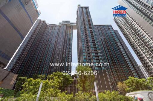 High-rise residential buildings with surrounding greenery