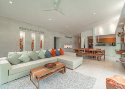 Spacious living room with modern decor and ample seating