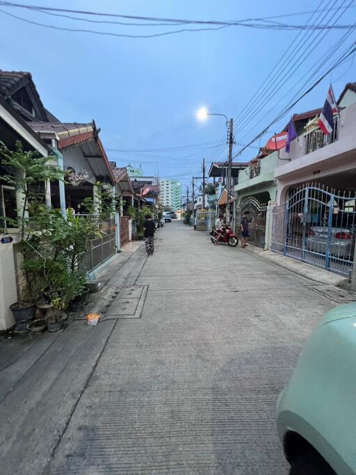 Street view of a residential neighborhood