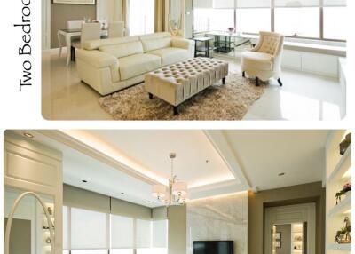 Spacious modern living room with ample natural lighting and elegant furnishings