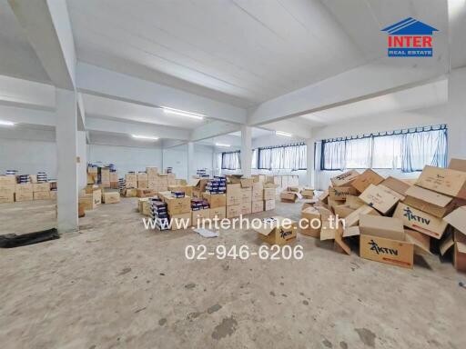Large storage area filled with boxes