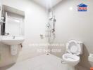 Well-maintained bathroom with shower and toilet