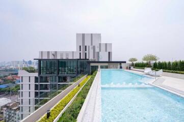 Rooftop swimming pool with city view