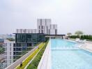 Rooftop swimming pool with city view