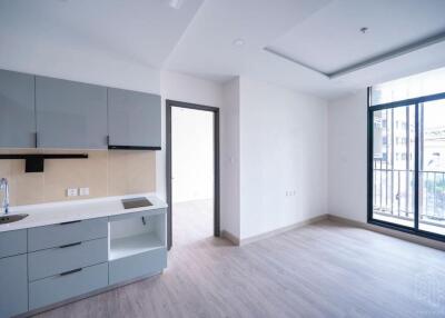 Modern kitchen with large window