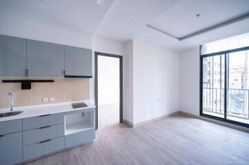 Modern kitchen with large window