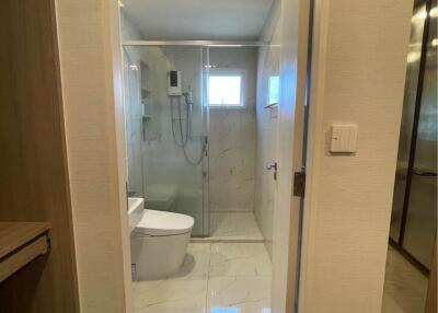 Clean modern bathroom with shower area