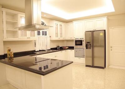 Modern kitchen with island and stainless steel appliances