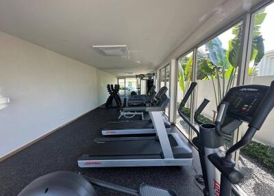 modern indoor gym with multiple treadmills and exercise equipment