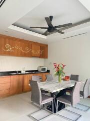 Modern kitchen with dining area