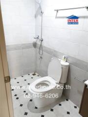 Modern bathroom with toilet and shower