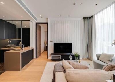 Modern living area with kitchen
