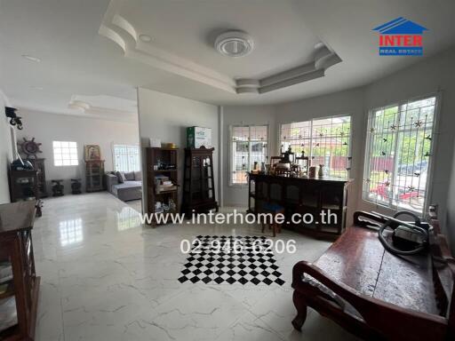 Spacious living room with natural light