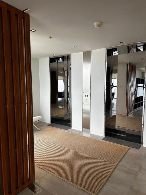 Modern building lobby with elevators