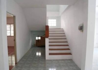 Interior view of a building with staircase