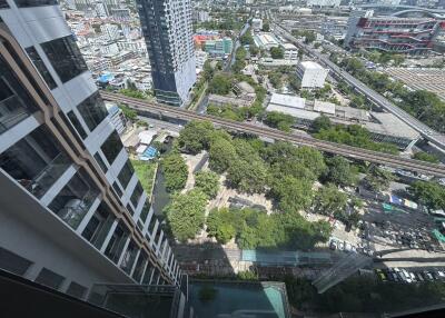 High-rise building view with cityscape