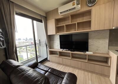 Modern living room with balcony view