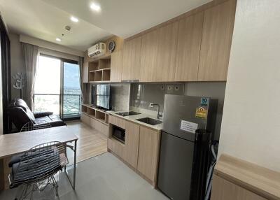 Living area with an open kitchen layout