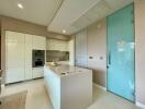 Modern kitchen with island and integrated appliances