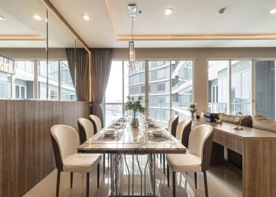 Modern dining area with elegant setup