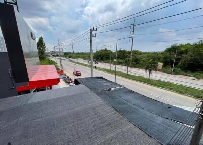 Photo of the view from a building rooftop