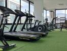 Modern gym with various fitness equipment