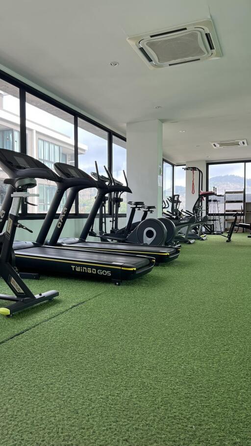 Modern gym with various fitness equipment