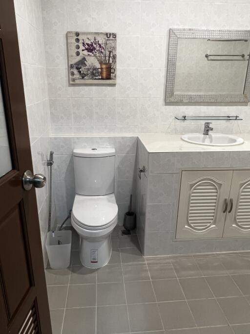 modern bathroom with toilet and sink