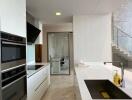 Modern kitchen with appliances and sleek design