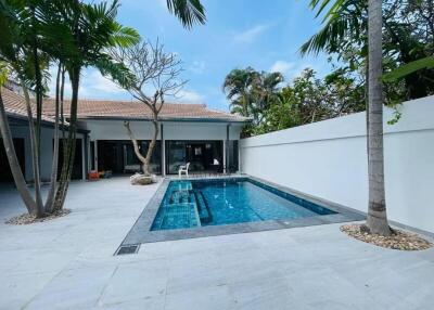 Modern house with pool and courtyard