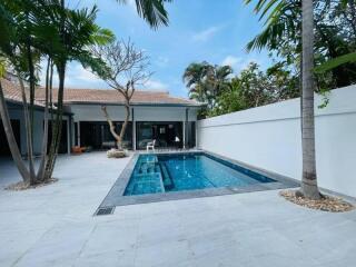 Modern house with pool and courtyard