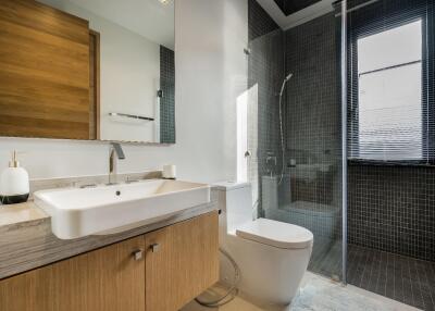 Modern bathroom with sleek fixtures