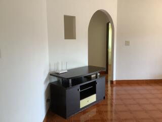 Living room with modern furniture and tiled floor