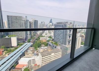 View from balcony overlooking cityscape