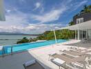 luxury outdoor pool area with a scenic view