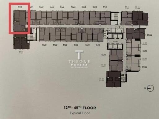 12th-45th floor typical floor layout