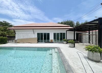 Exterior of a house with swimming pool