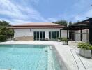 Exterior of a house with swimming pool