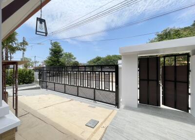 photo of an outdoor area with a gated entrance
