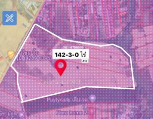 Map showing plot of land with coordinates