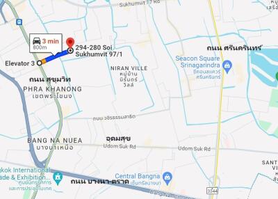 Map showing directions to 294-280 Soi Sukhumvit 97/1