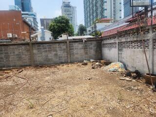 vacant lot or yard in an urban area